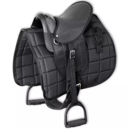 Conjunto sela para póneis 10' preto