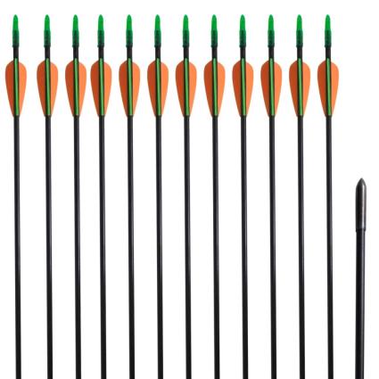 Flechas padrão recurve por arcos 76.2 cm/ 0,6 cm fibra de vidro 12 pçs