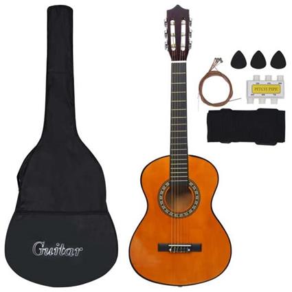 8 pcs conjunto guitarra clássica crianças/iniciantes 1/2 34'