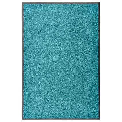 Tapete de porta lavável 60x90 cm azul ciano