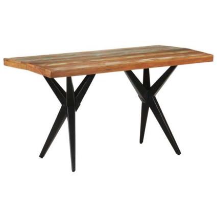Mesa de jantar 140x70x76 cm madeira recuperada maciça
