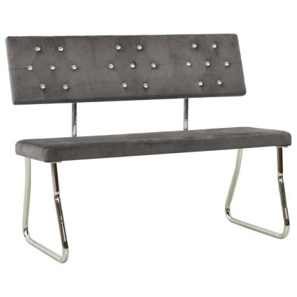Banco 110 cm veludo cinzento-claro
