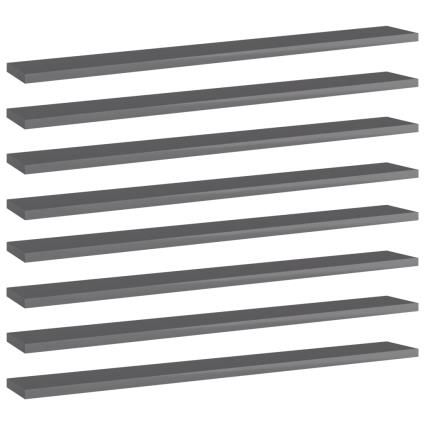 Prateleiras para estante 8 pcs 80x10x1,5cm contraplacado cinza