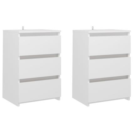 Mesas de cabeceira 2 pcs 40x35x62,5 cm contraplacado branco