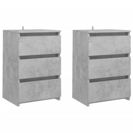 Mesas cabeceira 2 pcs 40x35x62,5 cm contraplacado cinza cimento