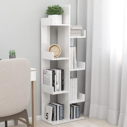 Estante 48x25,5x140 cm contraplacado branco brilhante