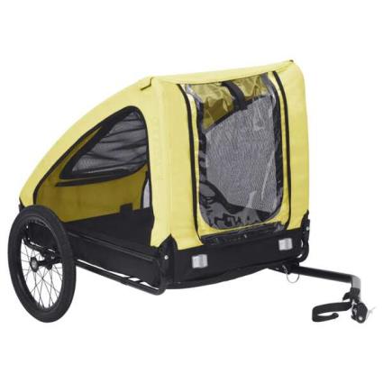 Reboque para animais de estimação amarelo e preto