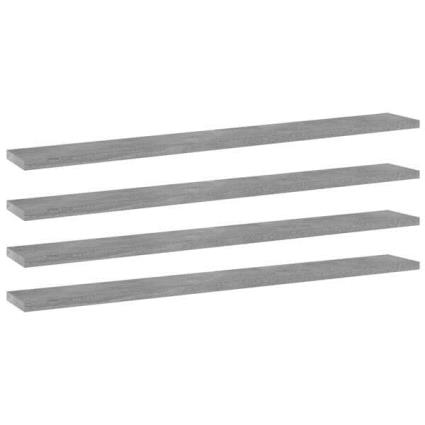 Prateleiras para estante 4 pcs 80x10x1,5cm contraplacado cinza