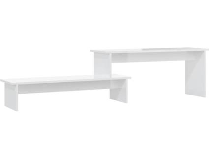 Móvel de TV 180x30x43 cm contraplacado branco brilhante