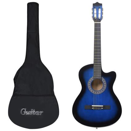 12 pcs conjunto de guitarra acústica com 6 cordas 38' azul