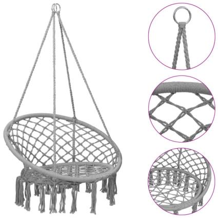 Cadeira de baloiço em rede 80 cm cinzento