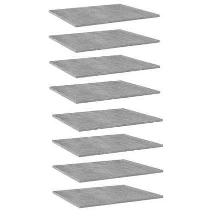 Prateleiras para estante 8 pcs 60x50x1,5cm contraplacado cinza