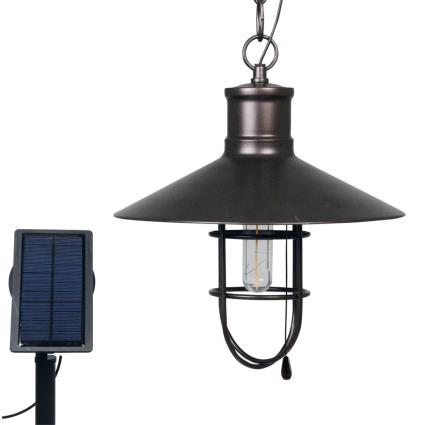 Iluminação para jardim LED solar Caledon bronze escuro 34112