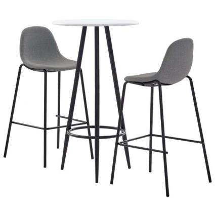 3 pcs conjunto de bar tecido cinzento-acastanhado