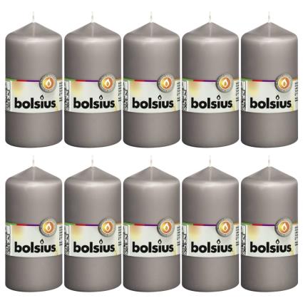 Velas cilíndricas 10 pcs 120x58 mm cinzento