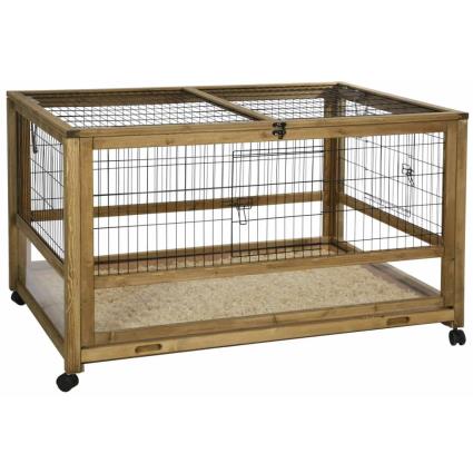 Gaiola de interior para animais pequenos 116x75x70 cm madeira