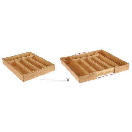 Bandeja para talheres extensível bambu