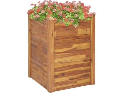 Vaso/floreira de jardim 60x60x84 cm madeira de acácia maciça