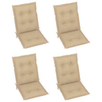 Almofadões para cadeiras de jardim 4 pcs bege 100x50x7 cm