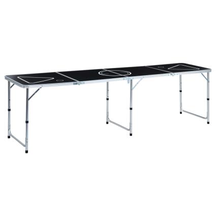 Mesa para beer pong dobrável 240 cm preto