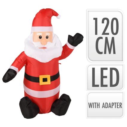 Pai Natal insuflável com luz LED 120 cm