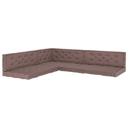 Almofadões p/ sofá de paletes 7pcs algodão cinzento-acastanhado