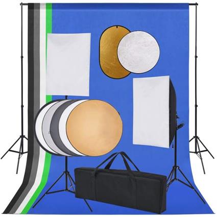 Kit estúdio fotográfico com softbox iluminação/fundo/refletor