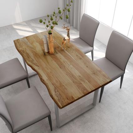 Mesa de jantar 160x80x76 cm madeira de acácia maciça
