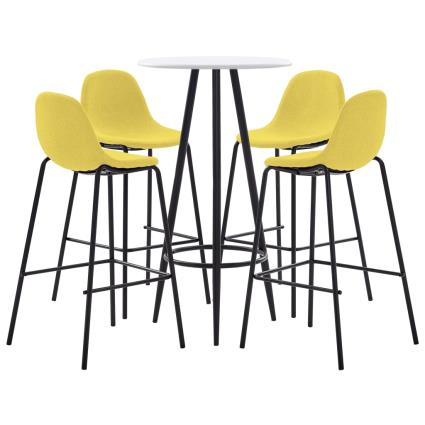 5 pcs conjunto de bar tecido amarelo