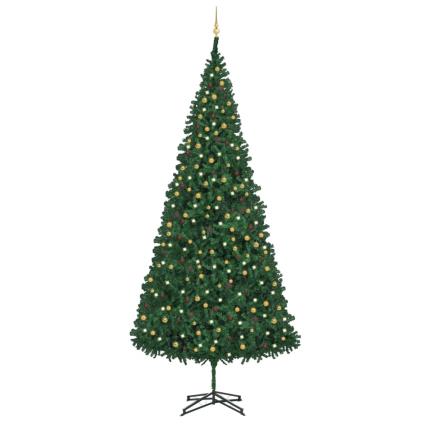 Árvore de Natal artificial com luzes LED e bolas 500 cm verde
