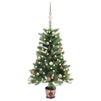 Árvore de Natal artificial com luzes LED e bolas 65 cm verde