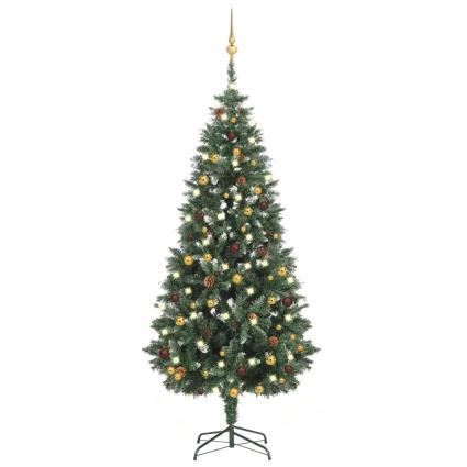 Árvore de Natal artificial com luzes LED e bolas 180 cm