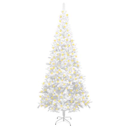 Árvore de Natal artificial com luzes LED L 240 cm branco