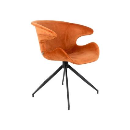 silla Mia terciopelo naranja