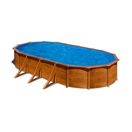 Pacific Steel Wood Aspect Pool 730x375x120 Cm 730 x 375 x 120 cm Brown / Blue