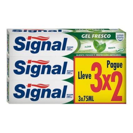 Dentífrico Gel Fresco 75 ml + 75 ml + 75 ml