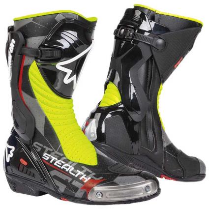 Botas Motocicleta Stealth Evo Air EU 43 Black / Fluo Yellow