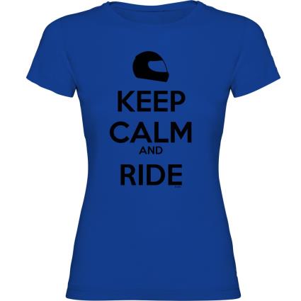 Camiseta De Manga Curta Keep Calm And Ride M Royal Blue