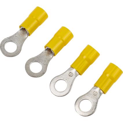 M6 Ring Set For Battery Poles 4-6 Mm2 4 Units One Size Yellow
