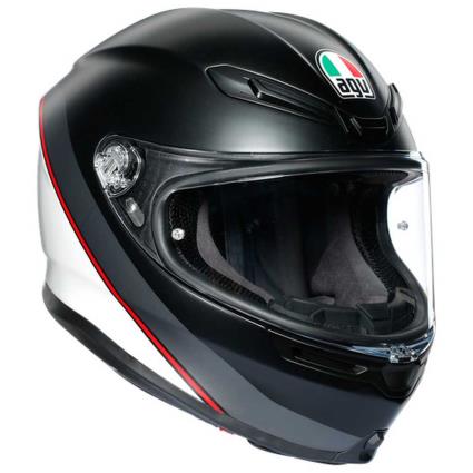 Capacete Integral K6 Multi Mplk S Minimal Pure Matt Black / White / Red