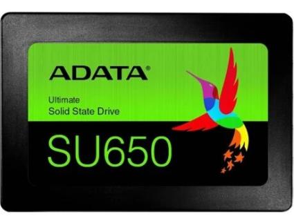 SSD 2,5P  SU650 de 480GB, com interface SATA3 e velocidades de transferência de 520/450MB/s.