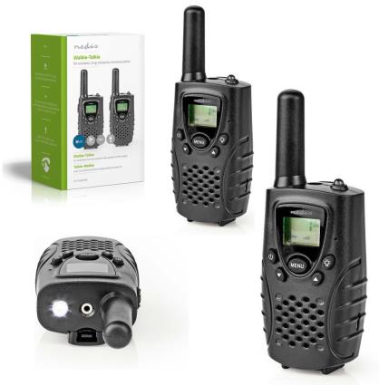 WALKIE TALKIE VOX 8 CANAIS 8KM PACK 2 UNID PRETO