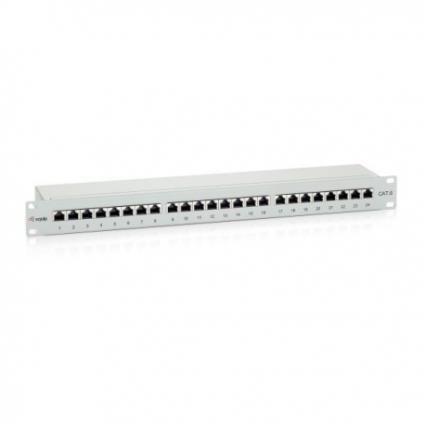Patch Panel  Cat.6 24-Port 19 Inch 1U light-grey, shielded - 326325