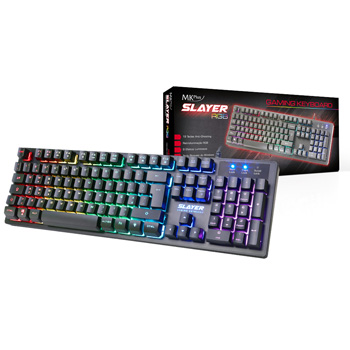 TECLADO GAMER RGB  TG8120SLAYER-RGB, 105 TECLAS, USB