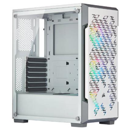 Caixa ATX  iCUE 220T RGB Branco Vidro Temperado