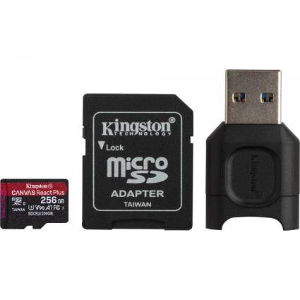 CARTÃO DE MEMÓRIA MICROSDXC 256GB REACT PLUS SDCR2 CLASS 10 UHS-II + ADAPTADOR + LEITOR MLPM