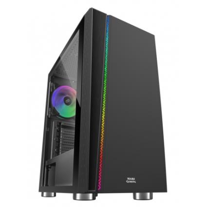 MARS GAMING - Caixa ATX/Micro-ATX/Mini-ITX c/Janela, 1xUSB3.0/2xUSB2.0, RGB Front Lighting Preto - MC8 Caixa ATX/Micro-ATX/Mini-ITX c/Janela, 1xUSB3.0/2xUSB2.0, RGB Front Lighting Preto - MC8