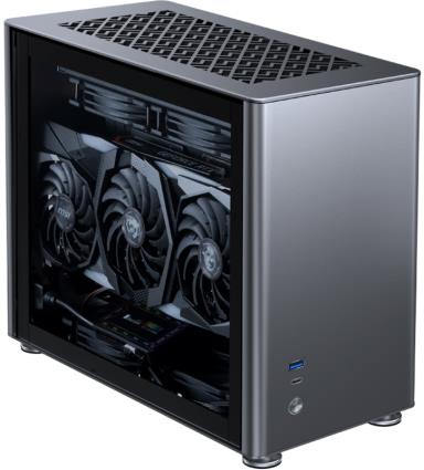 Caixa Mini-ITX  A4 Cinzenta, Vidro Temperado