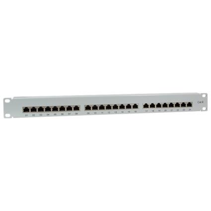 NP0040A PATCH PANEL 19 1U 24 PORTAS BLINDADAS CAT6 RJ45 CINZENTO