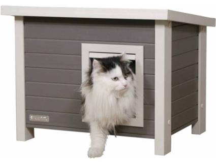 Casota para Gatos  (Cinzento - 57x45x43cm - Plástico)